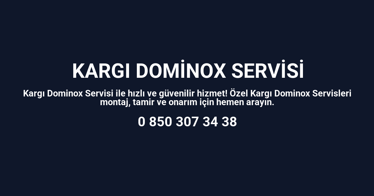 Kargı Dominox Servisi